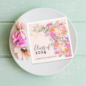 Serviette En Papier Romantique pastel fleurs sauvages printemps gradua