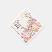 Serviette En Papier Romantique pastel fleurs sauvages printemps gradua (Coin)