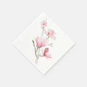 Serviette En Papier Romantique rose Magnolias Verdure serviettes (Coin)