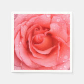 Serviette En Papier Romantique Rose rose rouge gouttes d'eau (Devant)