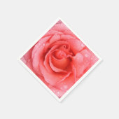 Serviette En Papier Romantique Rose rose rouge gouttes d'eau (Coin)