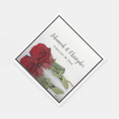 Serviette En Papier Romantique Rose rouge réflexions Mariage élégant (Coin)