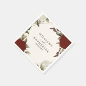 Serviette En Papier Romantique rouge rose couleur profonde Floral Mari (Coin)