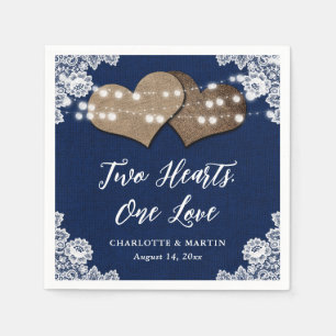 Serviette En Papier Romantique Rustique Burlap et dentelle Mariage ble