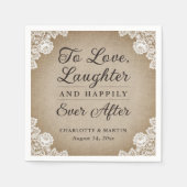 Serviette En Papier Romantique Rustique Burlap et dentelle Mariage ser (Devant)