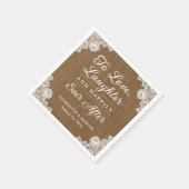 Serviette En Papier Romantique Rustique Burlap et dentelle Mariage ser (Coin)