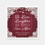 Serviette En Papier Romantique Rustique dentelle en bois Mariage de Bo (Devant)