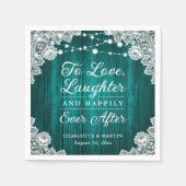 Serviette En Papier Romantique Rustique dentelle en bois Mariage Turqu (Devant)