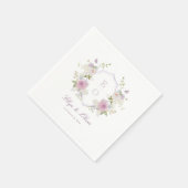 Serviette En Papier Romantique Soft Pastel Monogram Crest Mariage (Coin)
