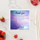 Serviette En Papier Romantique sous les étoiles Mariage Merci Message (En situation)
