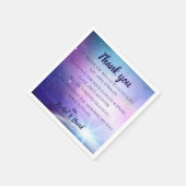 Serviette En Papier Romantique sous les étoiles Mariage Merci Message (Coin)