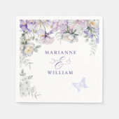 Serviette En Papier Romantique violet Iris Mariage Floral (Devant)
