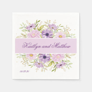 Serviette En Papier Romantique violet Mariage Floral