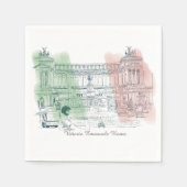 Serviette En Papier Rome Italie Victor Emmanuel Bâtiment Stylet et enc (Devant)