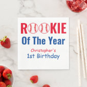 Serviette En Papier Rookie Baseball 1er anniversaire (En situation)