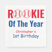 Serviette En Papier Rookie Baseball 1er anniversaire (Devant)