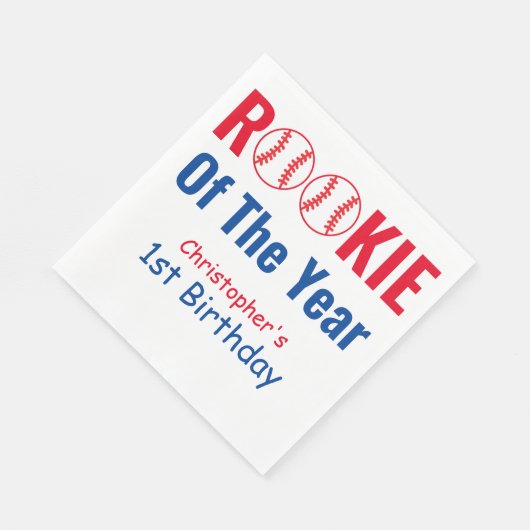 Serviette En Papier Rookie Baseball 1er anniversaire (Coin)