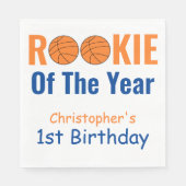 Serviette En Papier Rookie Basketball 1er Anniversaire Napkins (Devant)