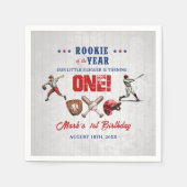 Serviette En Papier Rookie de baseball 1er Anniversaire (Devant)