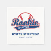 Serviette En Papier Rookie de l'année 1er Anniversaire Baseball (Devant)