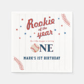 Serviette En Papier Rookie de l'année Baseball 1er anniversaire (Devant)