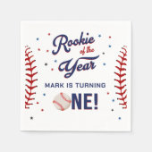 Serviette En Papier Rookie de l'année Baseball Anniversaire (Devant)