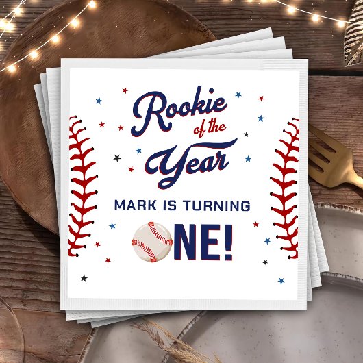 Serviette En Papier Rookie de l'année Baseball Anniversaire