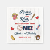 Serviette En Papier Rookie de l'année Baseball Anniversaire serviettes (Devant)