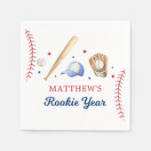Serviette En Papier Rookie de l'année Baseball premier anniversaire (Devant)