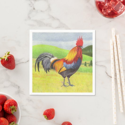 Serviette En Papier Rooster (En situation)