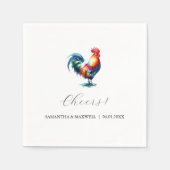 Serviette En Papier Rooster coloré (Devant)