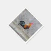 Serviette En Papier Rooster Coloré Sur Papier Serviettes (Coin)
