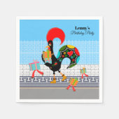 Serviette En Papier Rooster portugais avec cadeaux 1ère fête d'anniver (Devant)