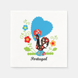 Serviette En Papier Rooster portugais de la chance