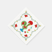 Serviette En Papier Rooster portugais de la chance en vert (Coin)