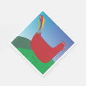 Serviette En Papier Rooster rouge coloré avec Rainbow Tail sur Hill (Coin)