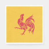 Serviette En Papier Rooster rouge (Drapeau de Wallonie) (Devant)