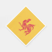 Serviette En Papier Rooster rouge (Drapeau de Wallonie) (Coin)