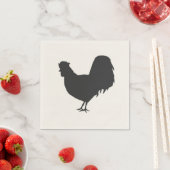Serviette En Papier Rooster Silhouette Barnyard Party Paper Napkin (En situation)