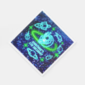 Serviette En Papier Roquette de l'astronaute spatial bleu brillant Neo (Coin)