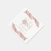 Serviette En Papier RORY Blush Winter OnderLand Pine 1er anniversaire (Coin)