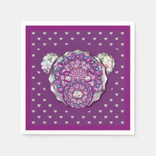 Serviette En Papier Rosace bleu ou rouge pour bébé&enfant (Devant)