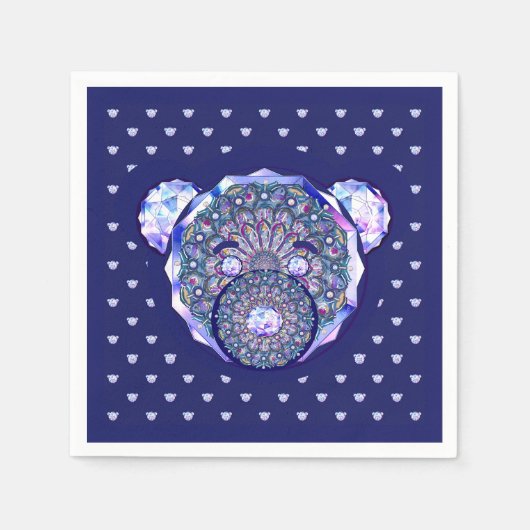 Serviette En Papier Rosace bleu ou rouge pour bébé&enfant (Devant)