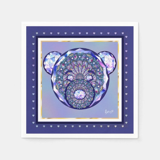 Serviette En Papier Rosace bleu ou rouge pour bébé&enfant (Devant)