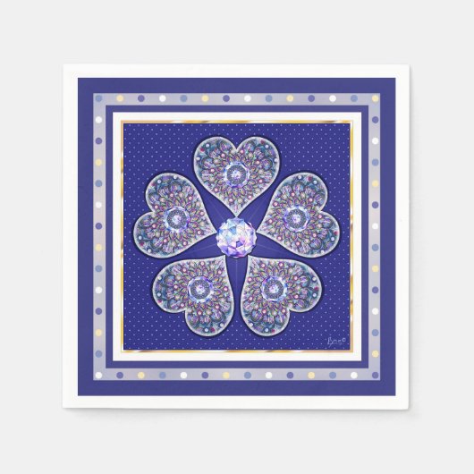 Serviette En Papier Rosace bleu ou rouge pour bébé&enfant (Devant)