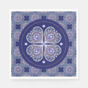 Serviette En Papier Rosace bleue