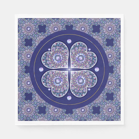 Serviette En Papier Rosace bleue (Devant)