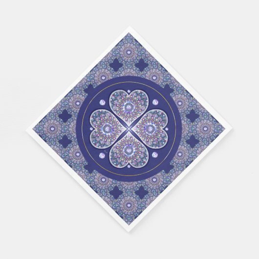 Serviette En Papier Rosace bleue (Coin)