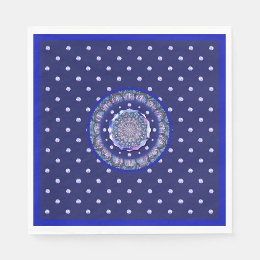 Serviette En Papier Rosace bleue (Devant)