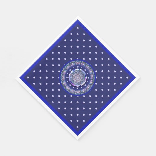 Serviette En Papier Rosace bleue (Coin)